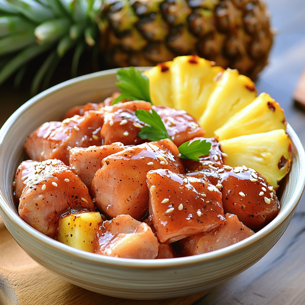 Hawaiian BBQ Chicken Recipe – Juicy Island Grilled Favorite 10 Marinating Hawaiian BBQ chicken with pineapple sauce
