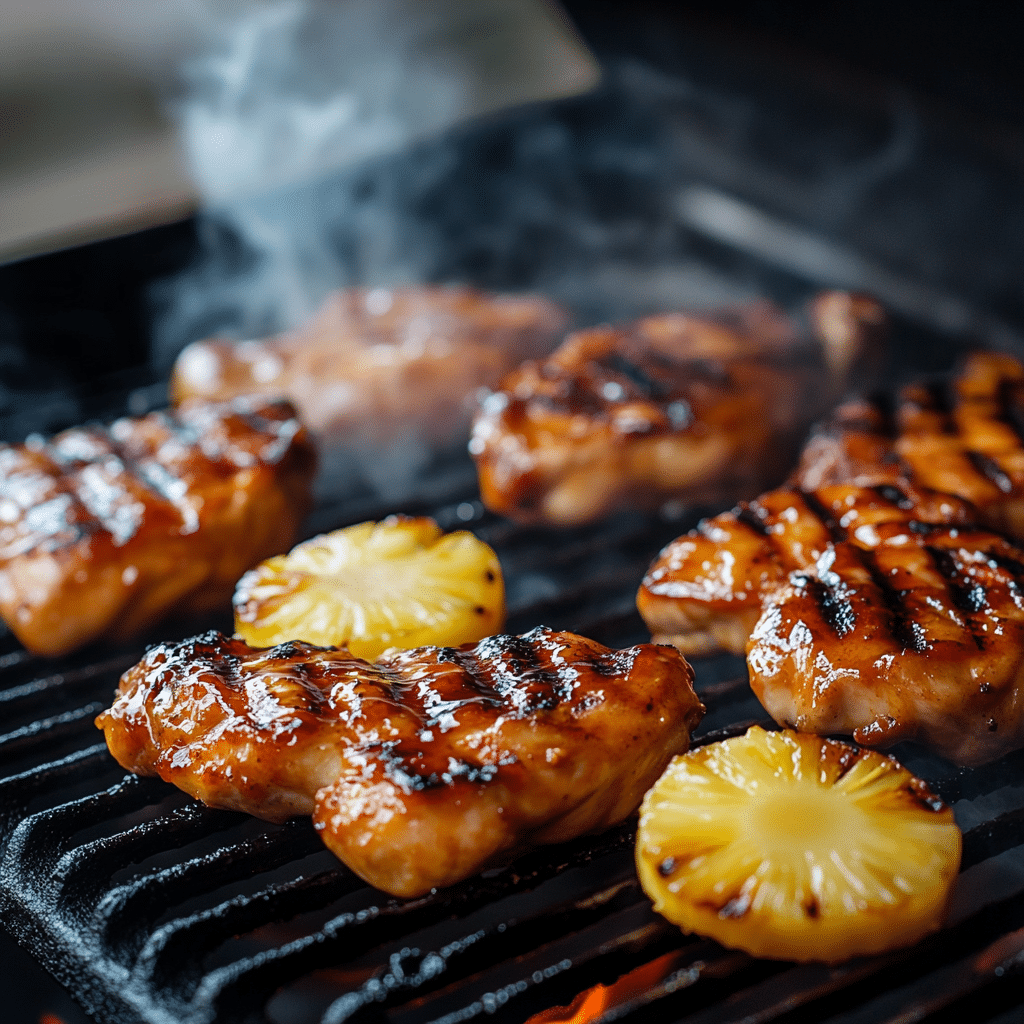 Hawaiian BBQ Chicken Recipe – Juicy Island Grilled Favorite 11 Grilling Hawaiian BBQ chicken and pineapple