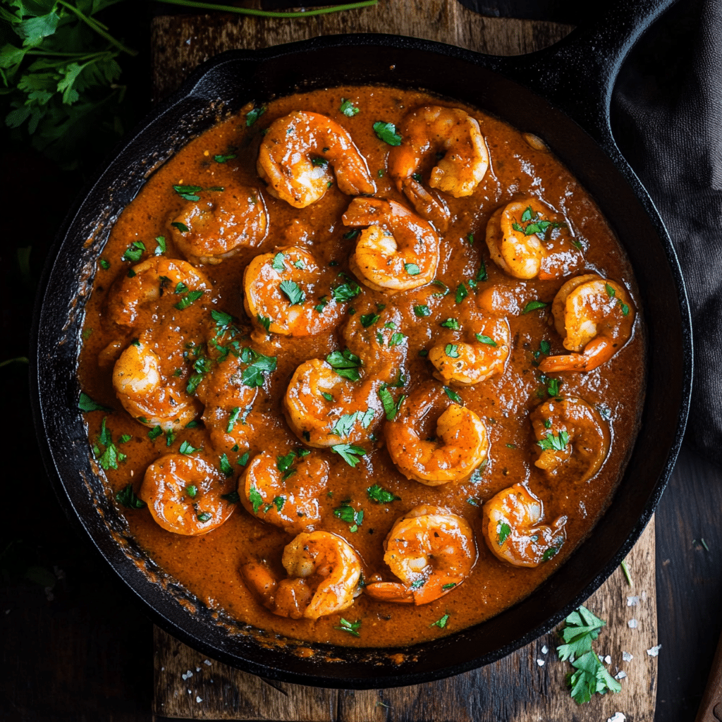 Louisiana BBQ Shrimp Sauce Mix Recipe: Authentic Cajun Flavor 6 Louisiana BBQ shrimp sauce in cast iron skillet