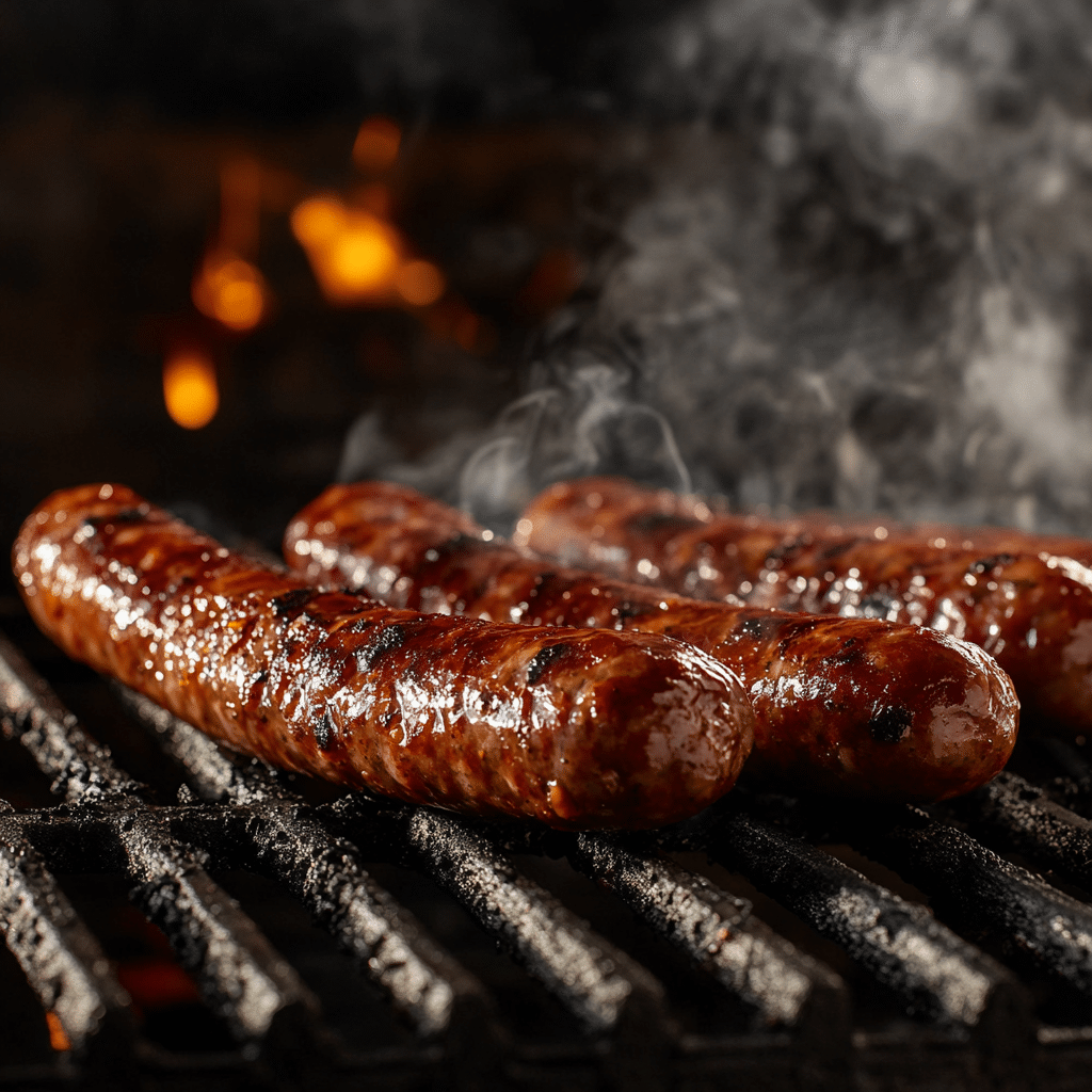 Texas BBQ Sausage Recipe: Bold & Smoky Hot Links That Impress 5 Texas BBQ sausage smoking on grill