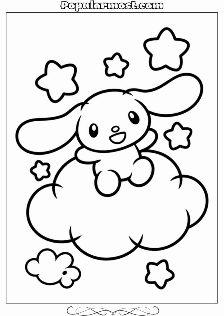  Cinnamoroll Coloring Pages 1-Cinnamoroll-on-Cloud-Cinnamoroll-Coloring-Pages-for-Kids