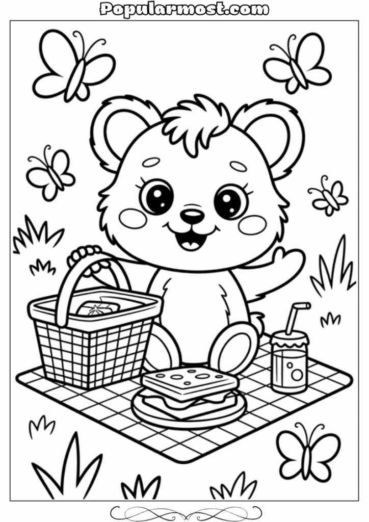 Little Fuzzy Coloring Pages 13-Little-Fuzzy-Picnic-Day-Coloring-Page