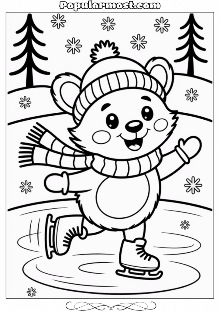 Little Fuzzy Coloring Pages 15-Little-Fuzzy-Winter-Sports-Coloring-Page