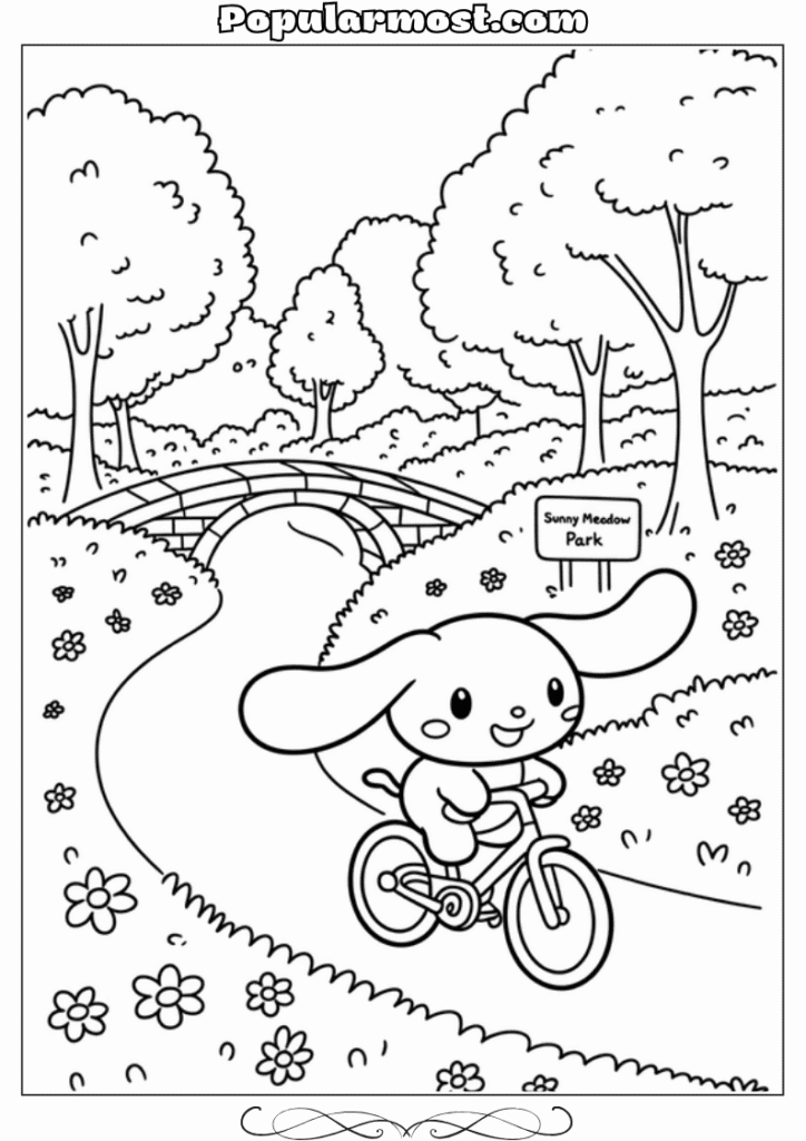  Cinnamoroll Coloring Pages 16-Cycling-Cinnamoroll-Cinnamoroll-Coloring-Pages-Exercise-Fun