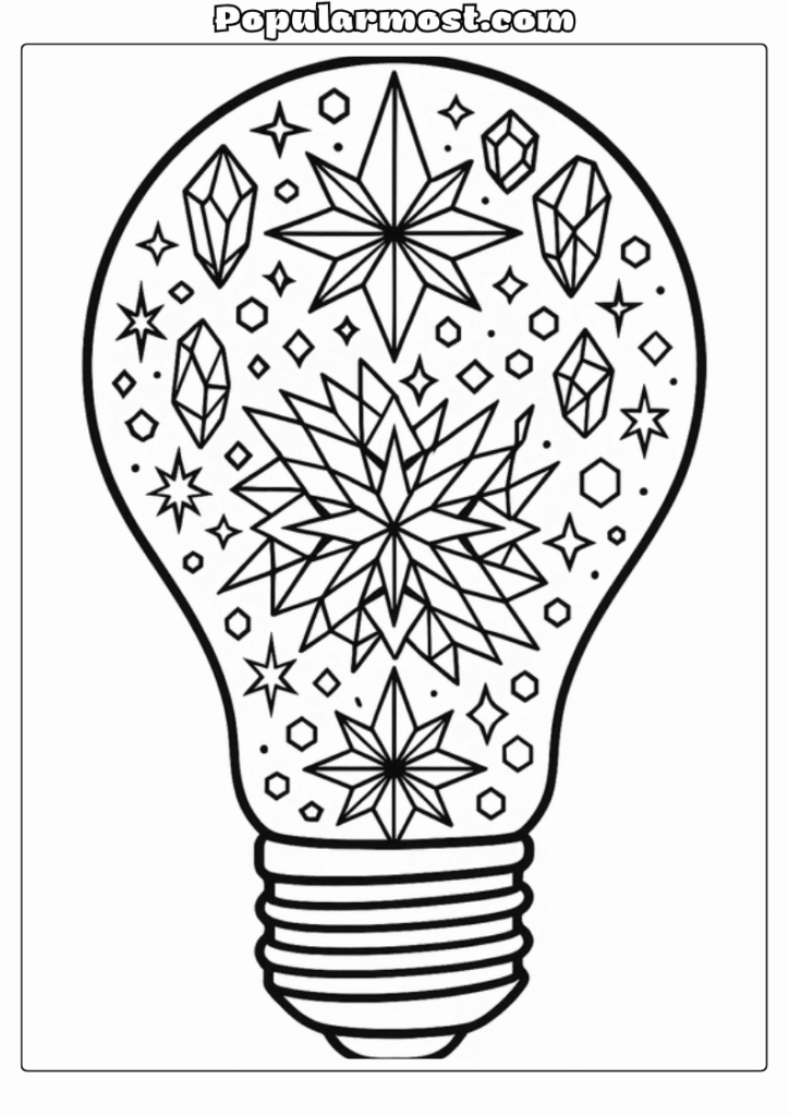 Light bulb galaxy art Coloring pages 16-Geometric-Patterns-Light-Bulb-Galaxy-Coloring-Page