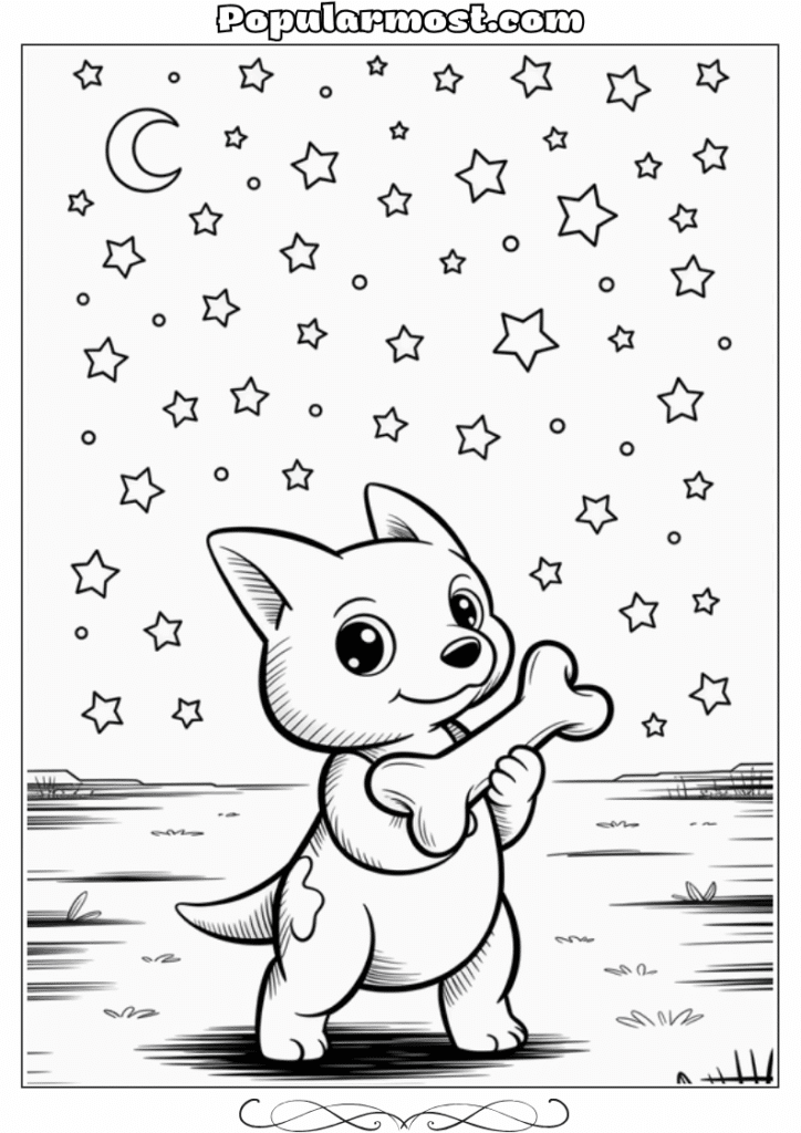 pokemon coloring pages 16-Pokemon-Coloring-Pages-Cubone-holding-its-bone-under-a-starry-sky