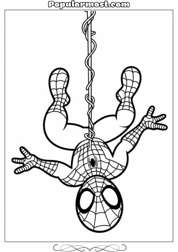 spiderman coloring pages 16-Spiderman-Coloring-Pages-Spider-Man-tangled-in-his-own-web