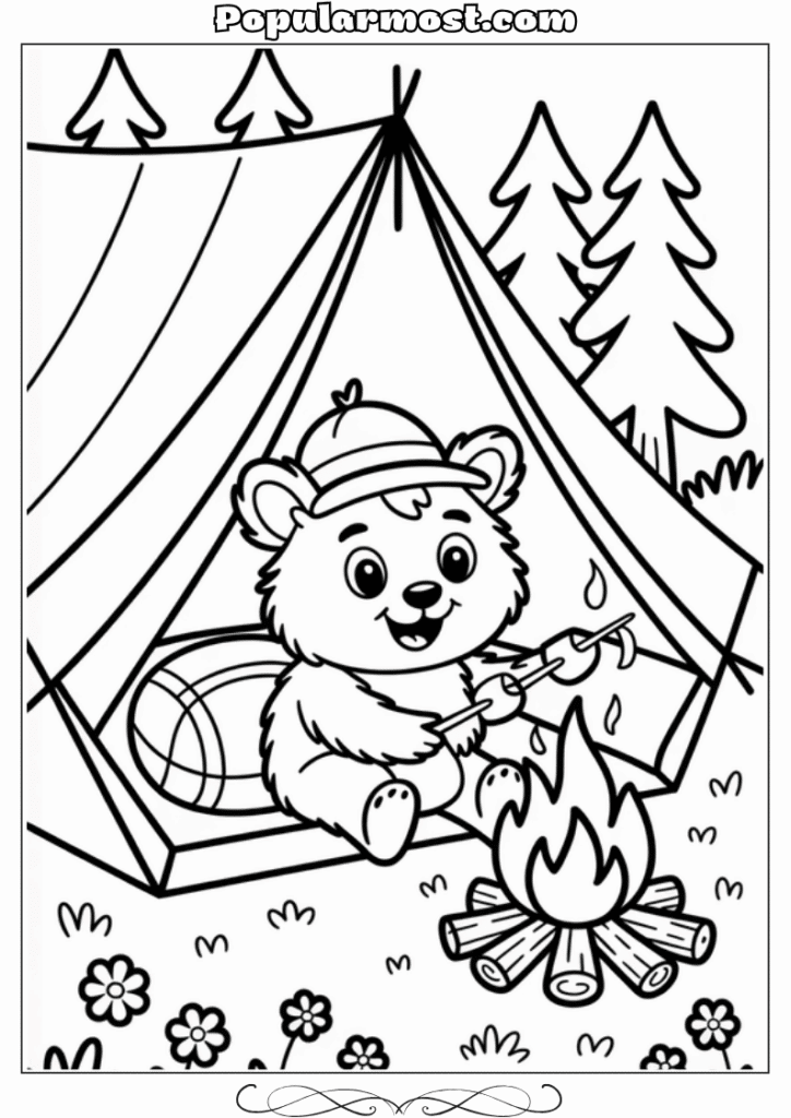 Little Fuzzy Coloring Pages 18-Little-Fuzzy-Camping-Adventure-Coloring-Page