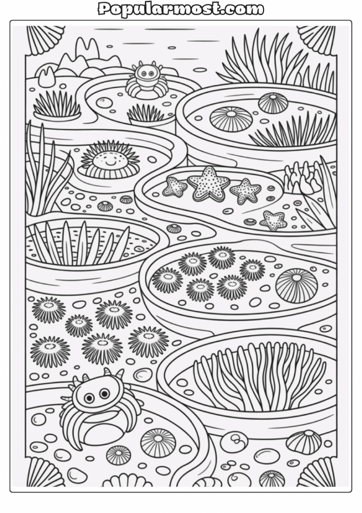 Ocean Coloring Page 18-Ocean-Coloring-Page-Tide-Pool-Ecosystem
