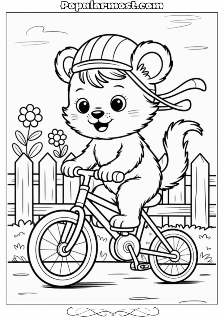 Little Fuzzy Coloring Pages 2-Little-Fuzzy-Bike-Ride-Coloring-Page