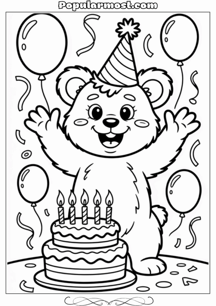 Little Fuzzy Coloring Pages 20-Little-Fuzzy-Birthday-Celebration-Coloring-Page
