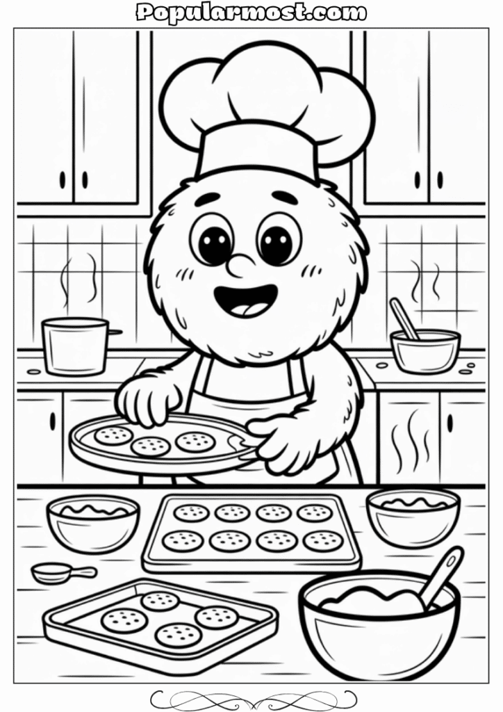 Little Fuzzy Coloring Pages 3-Little-Fuzzy-Kitchen-Helper-Coloring-Page
