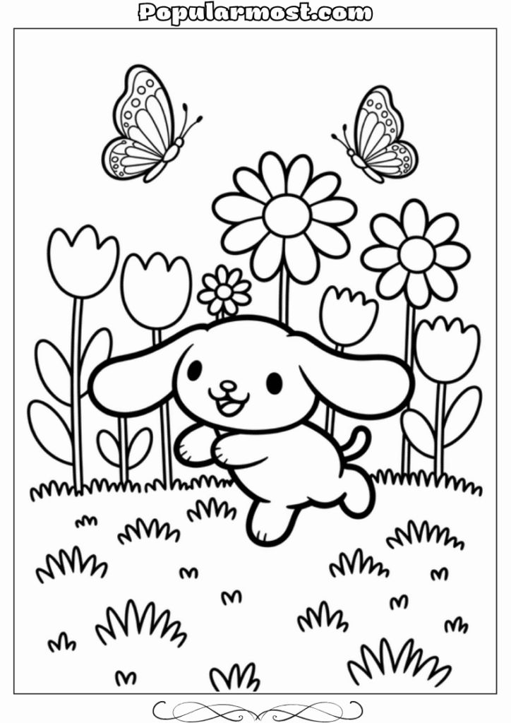  Cinnamoroll Coloring Pages 4-Cinnamoroll-in-Garden-Cinnamoroll-Coloring-Pages-Nature-Fun