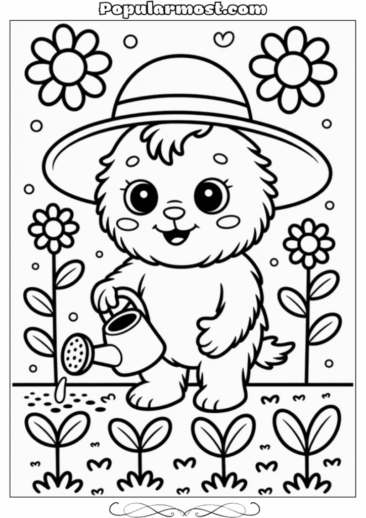 Little Fuzzy Coloring Pages 4-Little-Fuzzy-Green-Thumb-Coloring-Page