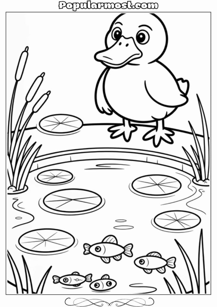 pokemon coloring pages 7-Pokemon-Coloring-Pages-Psyduck-looking-confused-by-a-pond