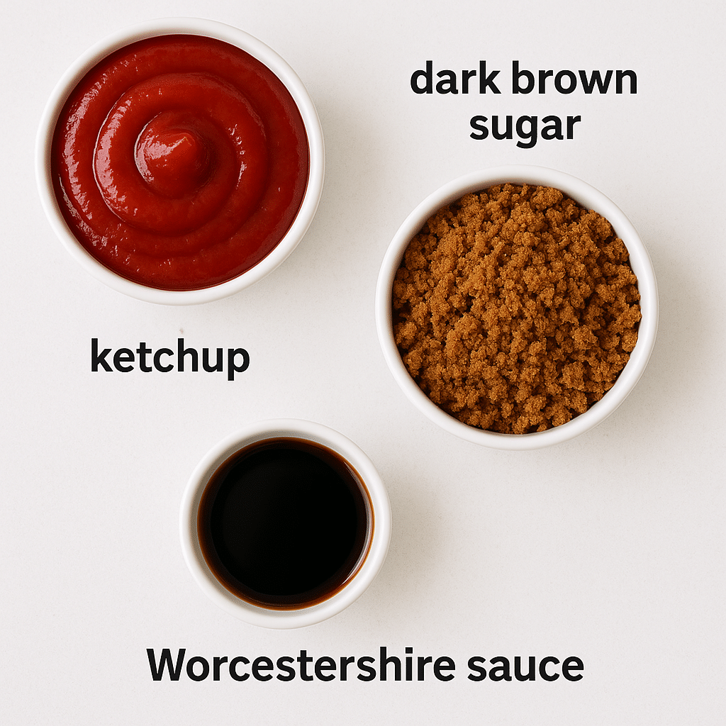 3 Ingredient BBQ Sauce That’s Sweet, Tangy, and Unbelievably Simple 7 BBQ sauce ingredients flat lay